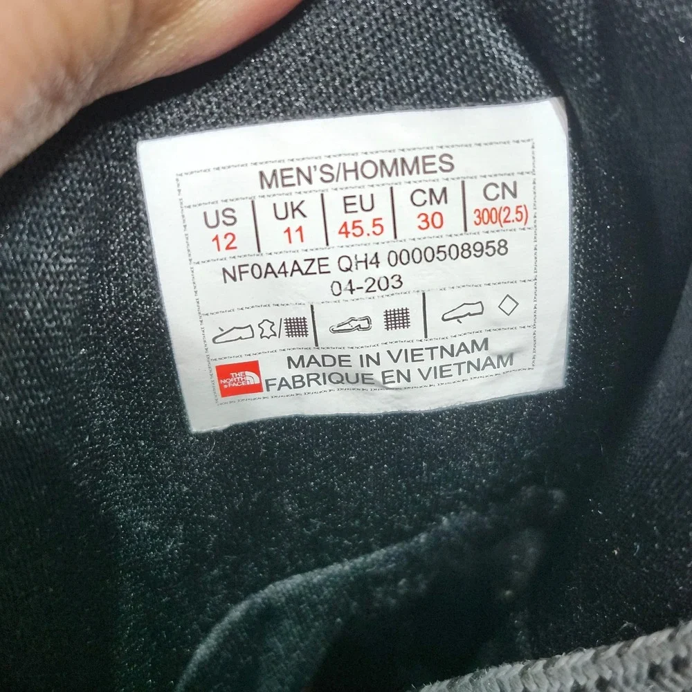 The North Face Berkeley‎ Leather Hiking Ankle Boots Mens US 12 Gray Waterproof